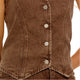 PREVENTA - Chaleco denim café DW224 - Denim Wave