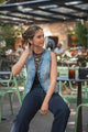 Pantalón brillo azul DW245 - Denim Wave